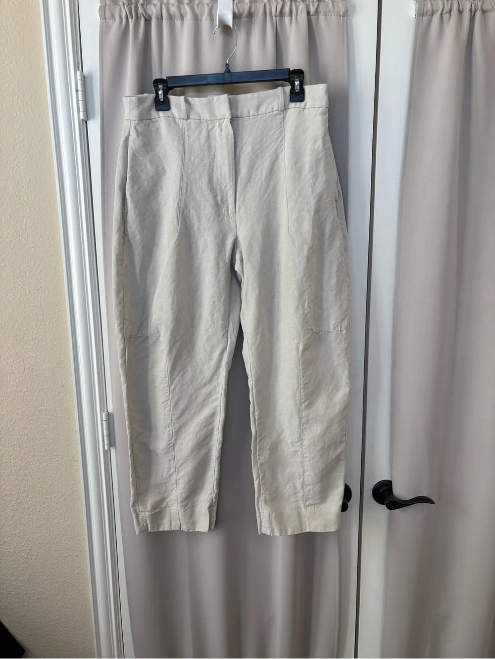 Banana Republic High-Rise Barrel Tencel Linen Blend in Lunar Dust Taupe